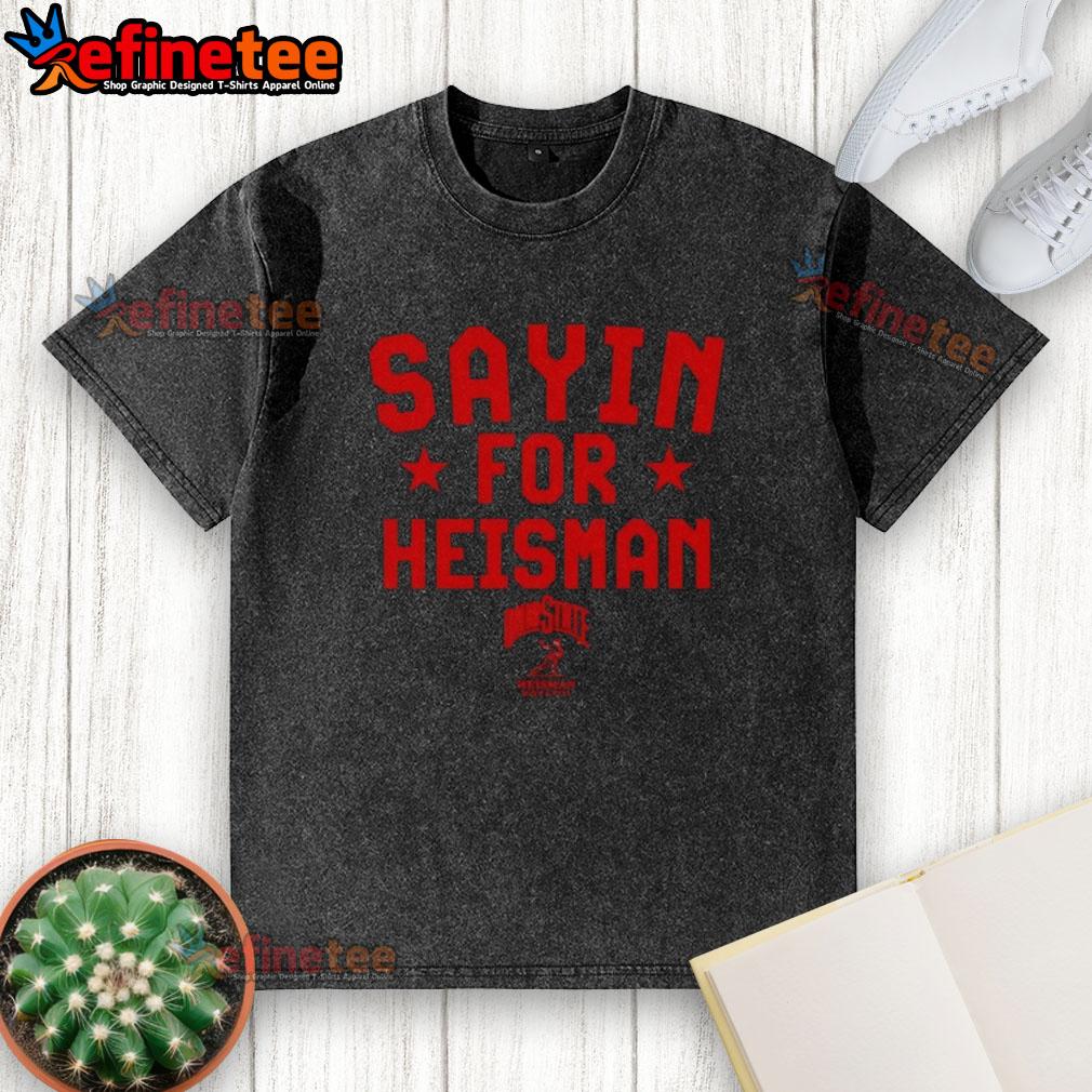Official Ohio State Buckeyes Football Julian Sayin For Heisman washed t-shirt, perfect for fans and game day attire.