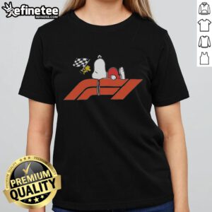 Official Peanuts Las Vegas Grand Prix F1 ladies tee featuring vibrant graphics and a stylish design for race fans.