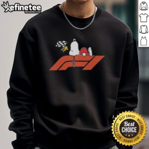 Official Peanuts Las Vegas Grand Prix F1 sweatshirt featuring colorful graphics and a comfortable design for racing fans.
