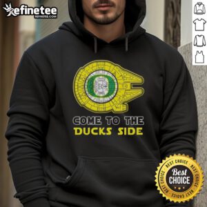 Official Star Wars Come to the Oregon Ducks Side Hoodie featuring iconic graphics and team colors for fans.