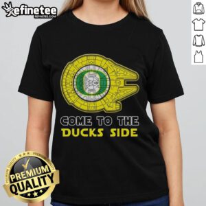 Official Star Wars Come to the Oregon Ducks Side ladies tee featuring a stylish design for fans and sports enthusiasts.