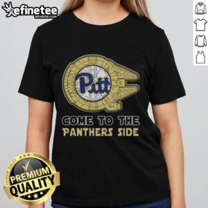 Official Star Wars Come to the Pittsburgh Panthers Side Ladies Tee featuring a stylish design for fans.