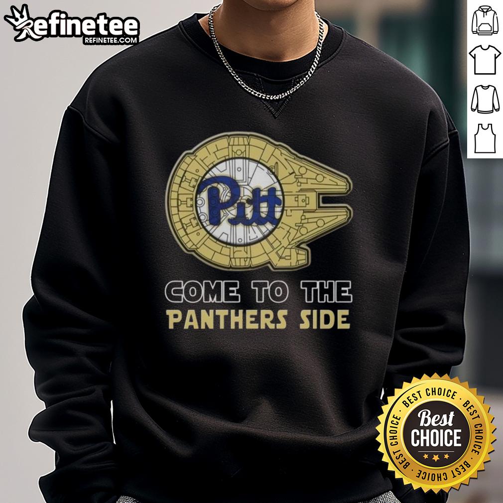 Pittsburgh Panthers Side Sweatshirt featuring Official Star Wars design, perfect for fans and cozy wear.