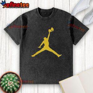 Alt Text: Official The Golden Wu-Tang Clan Forever Jumpman Logo Parody Washed T-Shirt featuring unique graphic design.