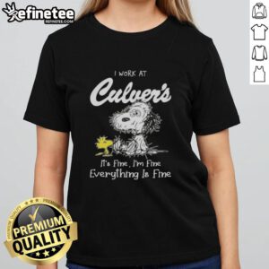 Official Tired Snoopy and Woodstock I Work At Culver's Tee featuring a humorous design for dedicated fans.