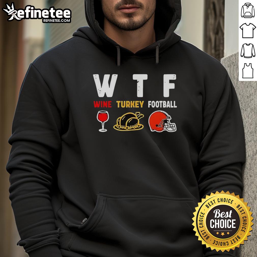 Official Wine Turkey Cleveland Browns Football Thanksgiving Hoodie for festive game day style and team spirit.
