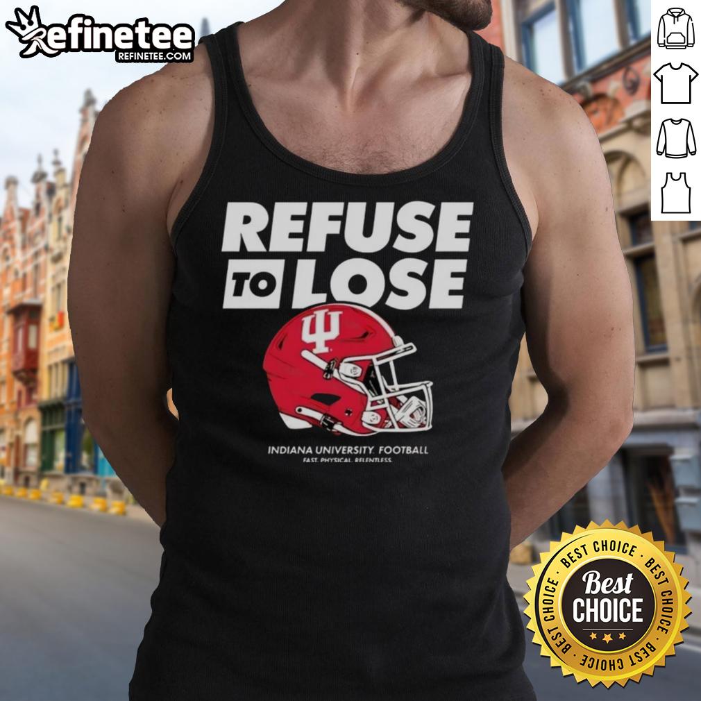Premium Indiana Hoosiers Football Refuse to Lose Helmet Tank Top showcasing team spirit and athletic style.