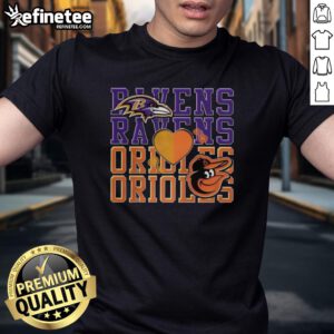 Top Baltimore Ravens NFL and Baltimore Orioles MLB sport lover t-shirt featuring team logos and vibrant colors.