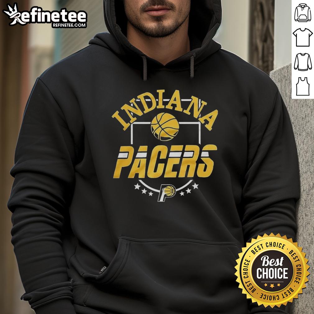 Top Indiana Pacers City Basketball 2025 Six Stars Logo Hoodie featuring vibrant design and team colors for fans.