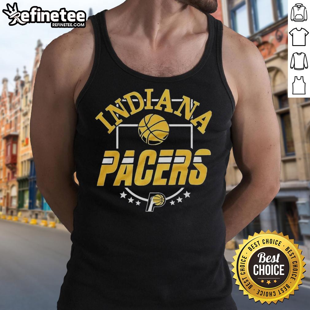 Top Indiana Pacers City Basketball 2025 Six Stars logo tank top featuring vibrant colors and stylish design.