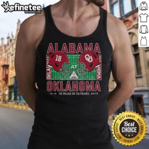 Alabama Crimson Tide vs Oklahoma Sooners NCAA CFP 2025 tank top featuring a helmet design, perfect for game day.
