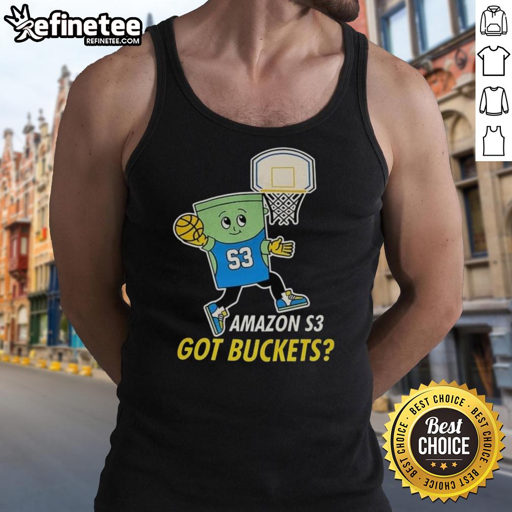 Stylish Awesome Amazon S3 Got Buckets tank top featuring a fun graphic design, perfect for tech enthusiasts and casual wear.