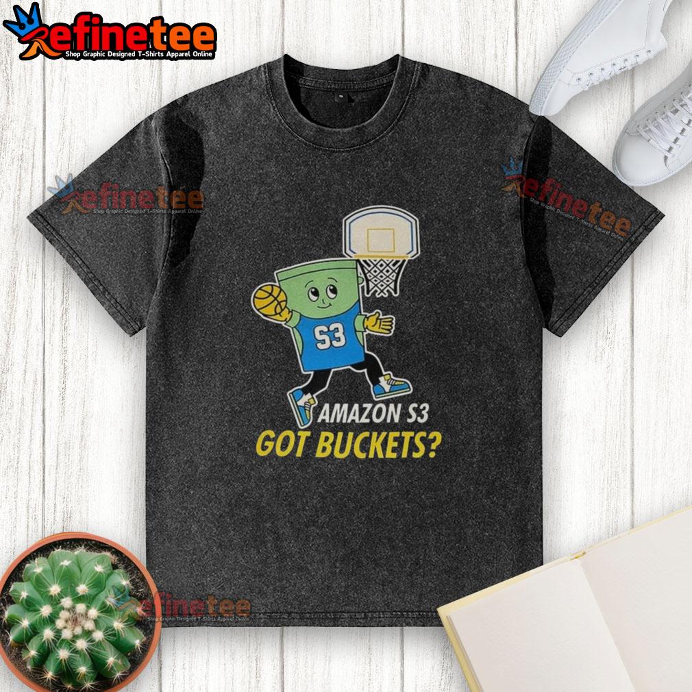 Awesome Amazon S3 Got Buckets Washed T-Shirt featuring a fun design for cloud storage enthusiasts and tech lovers.