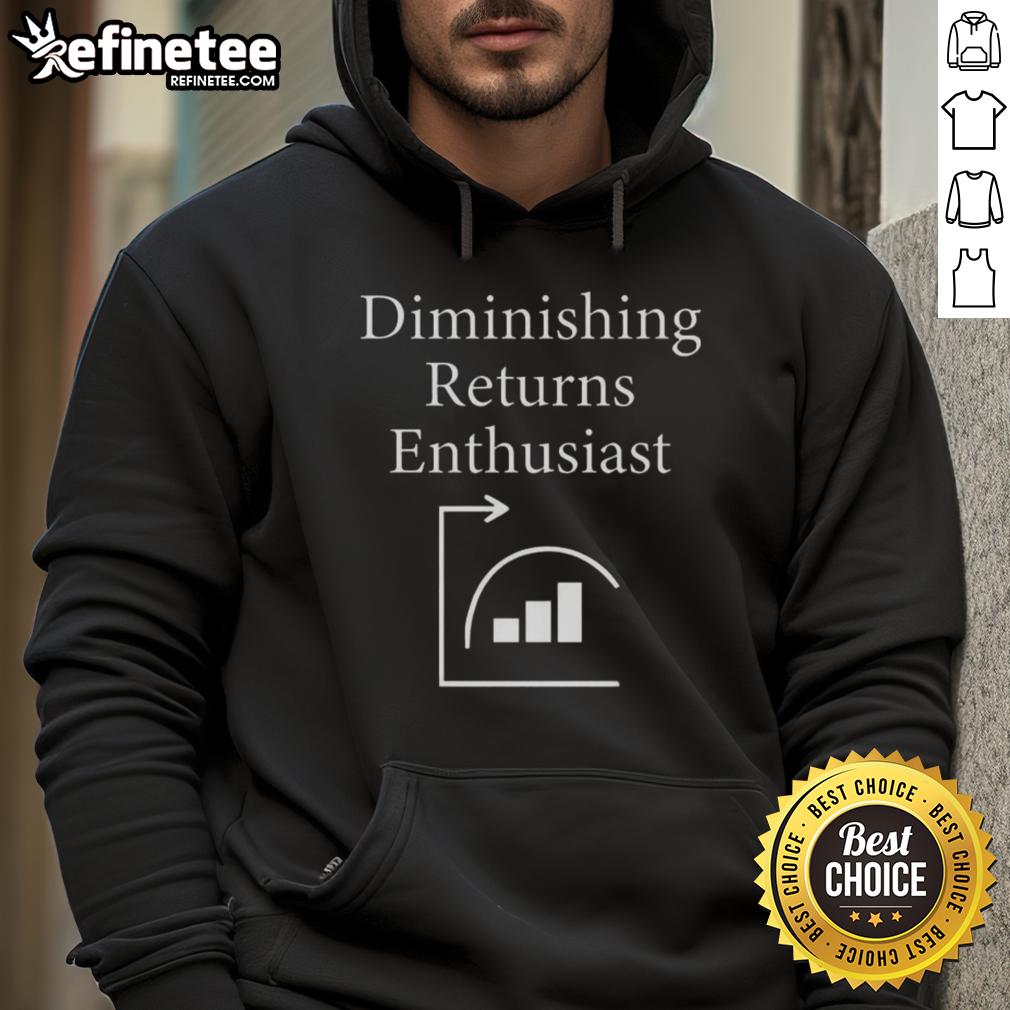 Cool Awesome Diminishing Returns Enthusiast Hoodie in black with a stylish graphic design, perfect for casual wear.