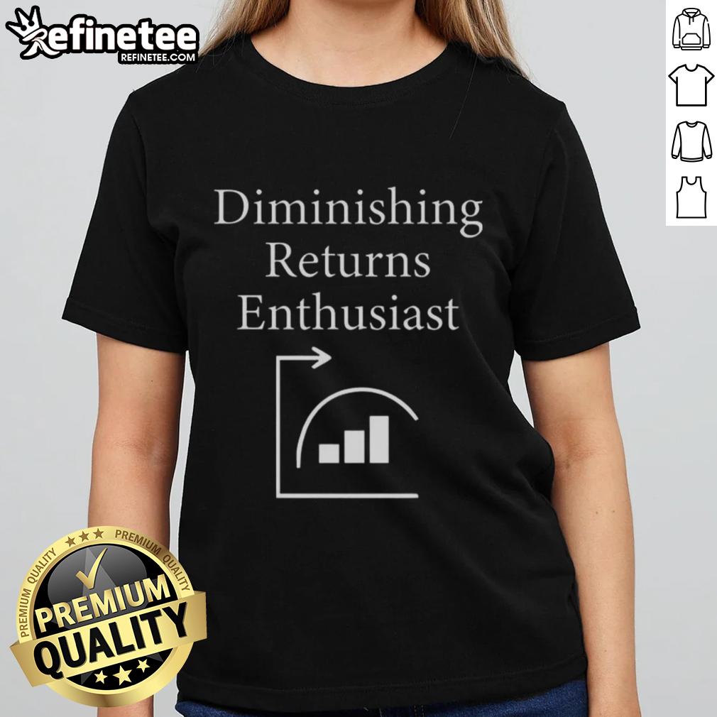 Awesome Diminishing Returns Enthusiast Ladies Tee featuring a stylish design perfect for fans of economics and casual wear.