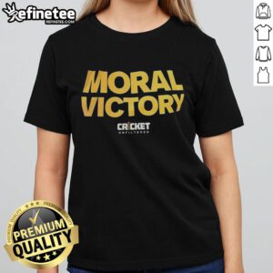 Alt Text: Awesome Moral Victory Cricket Unfiltered Ladies Tee featuring a stylish design perfect for cricket fans and casual wear.