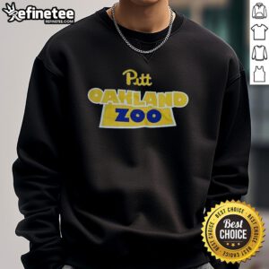 Alt Text: Stylish Pittsburgh Panthers Oakland Zoo sweatshirt featuring vibrant colors and logo, perfect for fans and outdoor activities.