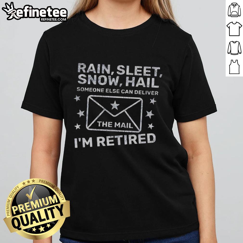 Awesome rain, sleet, snow, and hail graphic on a ladies tee, perfect for weather enthusiasts and stylish comfort.