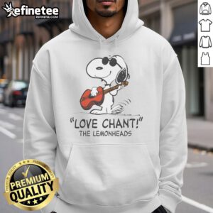 Awesome Snoopy Love Chant hoodie by The Lemonheads featuring vibrant graphics and a cozy design for fans.