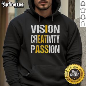 Awesome Vision Creativity Passion letter hoodie in vibrant colors, perfect for expressing individuality and style.
