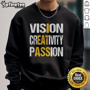 Alt Text: Awesome Vision Creativity Passion Letter Sweatshirt in vibrant colors, perfect for expressing your unique style.