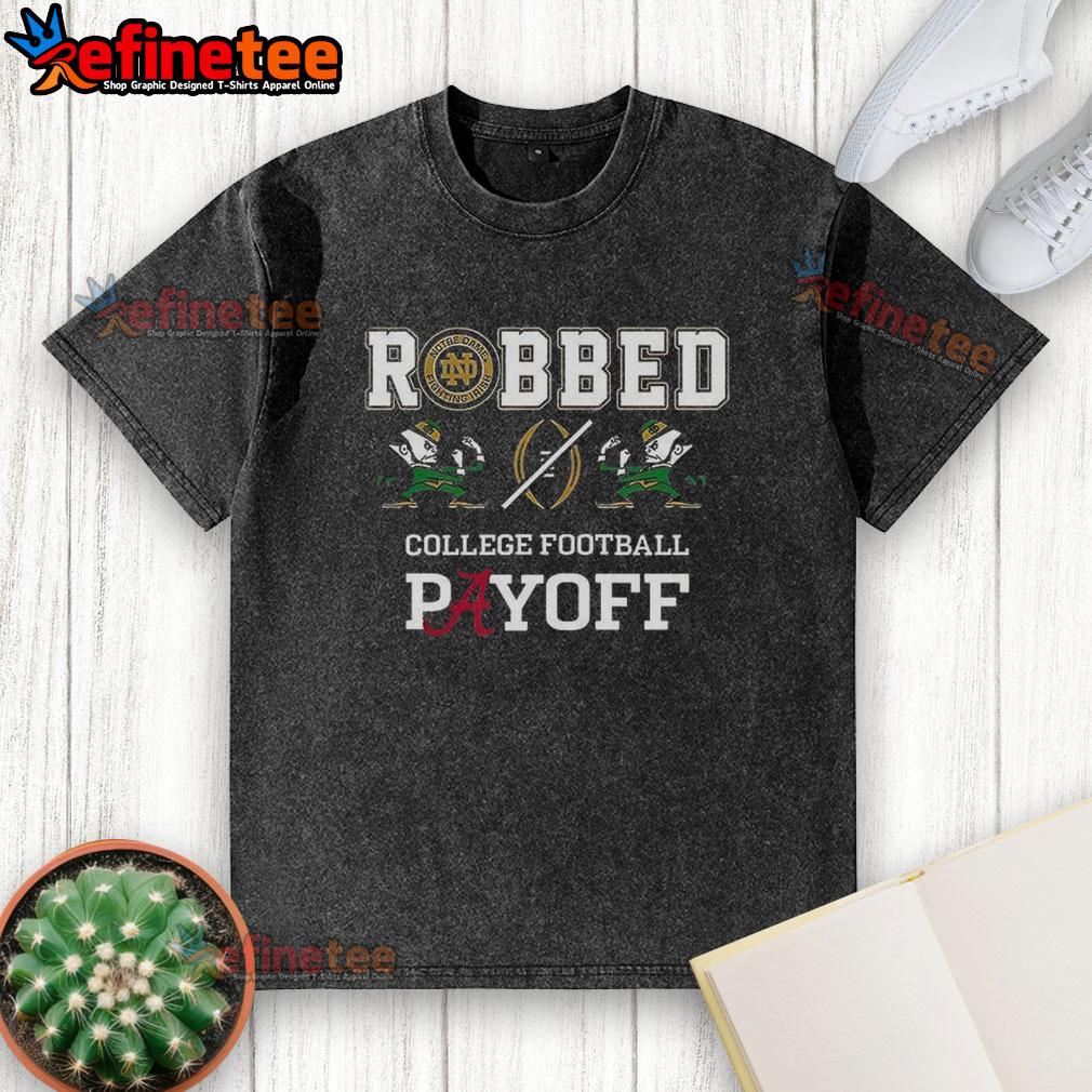 Good Notre Dame Fighting Irish and Alabama Crimson Tide CFP Playoff washed t-shirt showcasing team spirit and style.