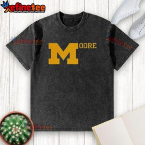 Good Sherrone Moore Michigan Football washed t-shirt showcasing vibrant team colors and logo, perfect for fans.