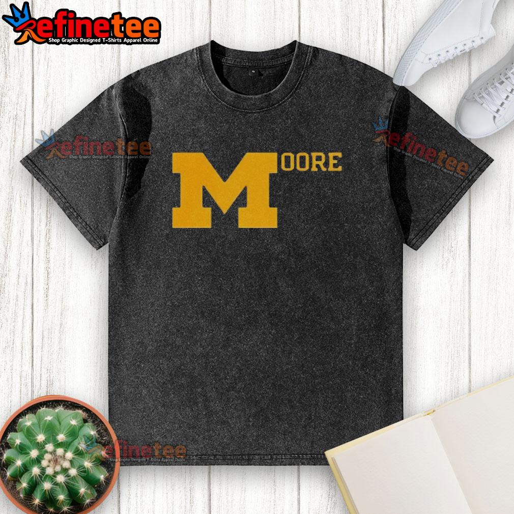 Good Sherrone Moore Michigan Football washed t-shirt showcasing vibrant team colors and logo, perfect for fans.