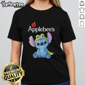 Good Stitch Cosplay Crocodile X Applebee's Ladies Tee featuring a vibrant design, perfect for fans and cosplay lovers.