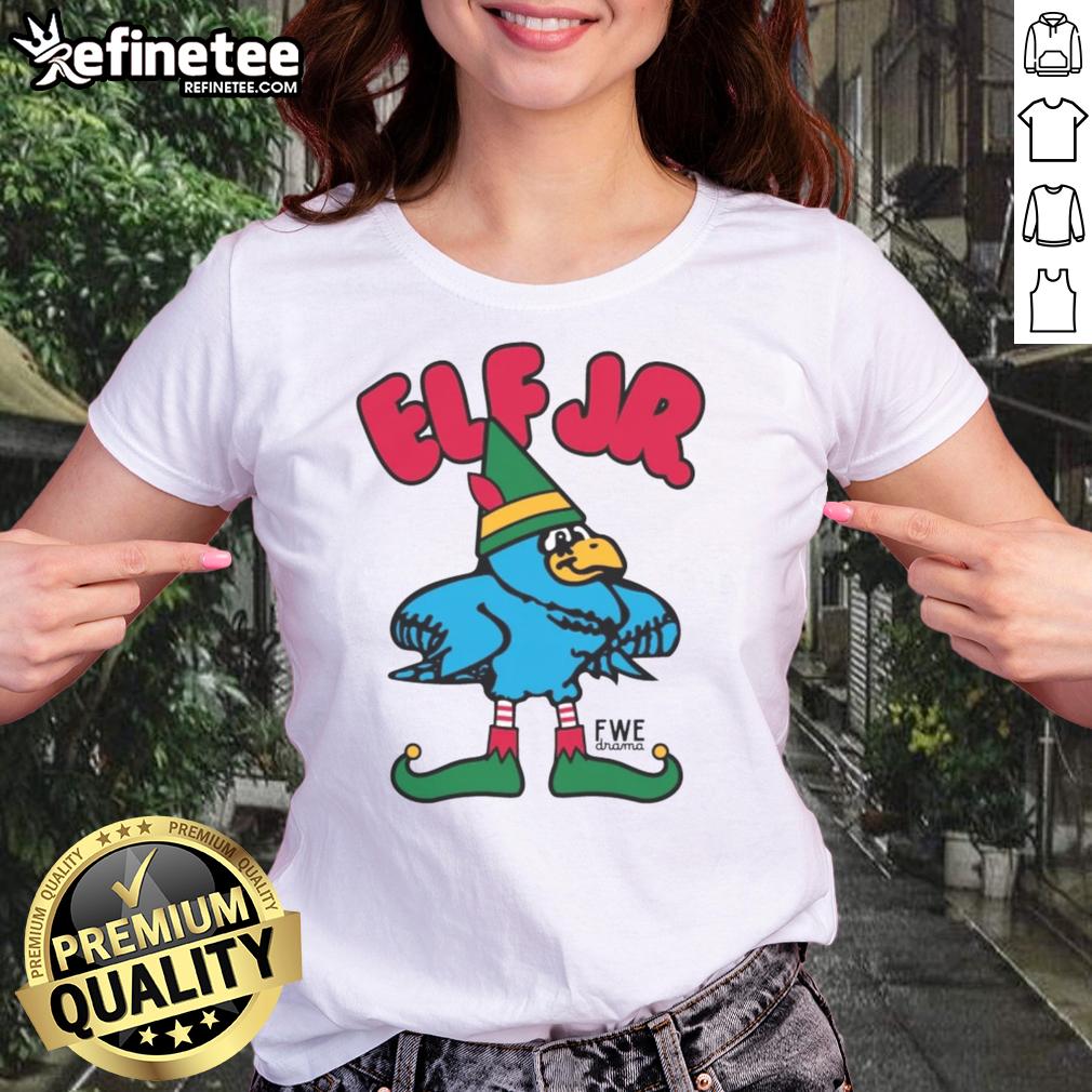 Nice Ft. Wright Drama Elf Jr. Ladies Tee showcasing a stylish design perfect for theater enthusiasts and casual wear.