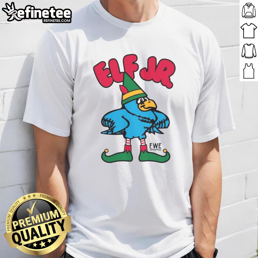 Nice Ft Wright Drama Elf Jr T-Shirt featuring festive design for the holiday show, perfect for young performers.