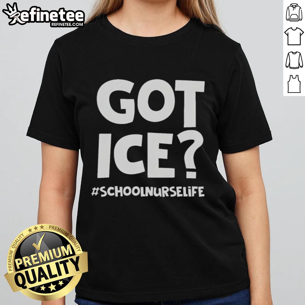 Nice Got Ice School Nurse Life Ladies Tee featuring fun graphic design, perfect for school nurses and casual wear.