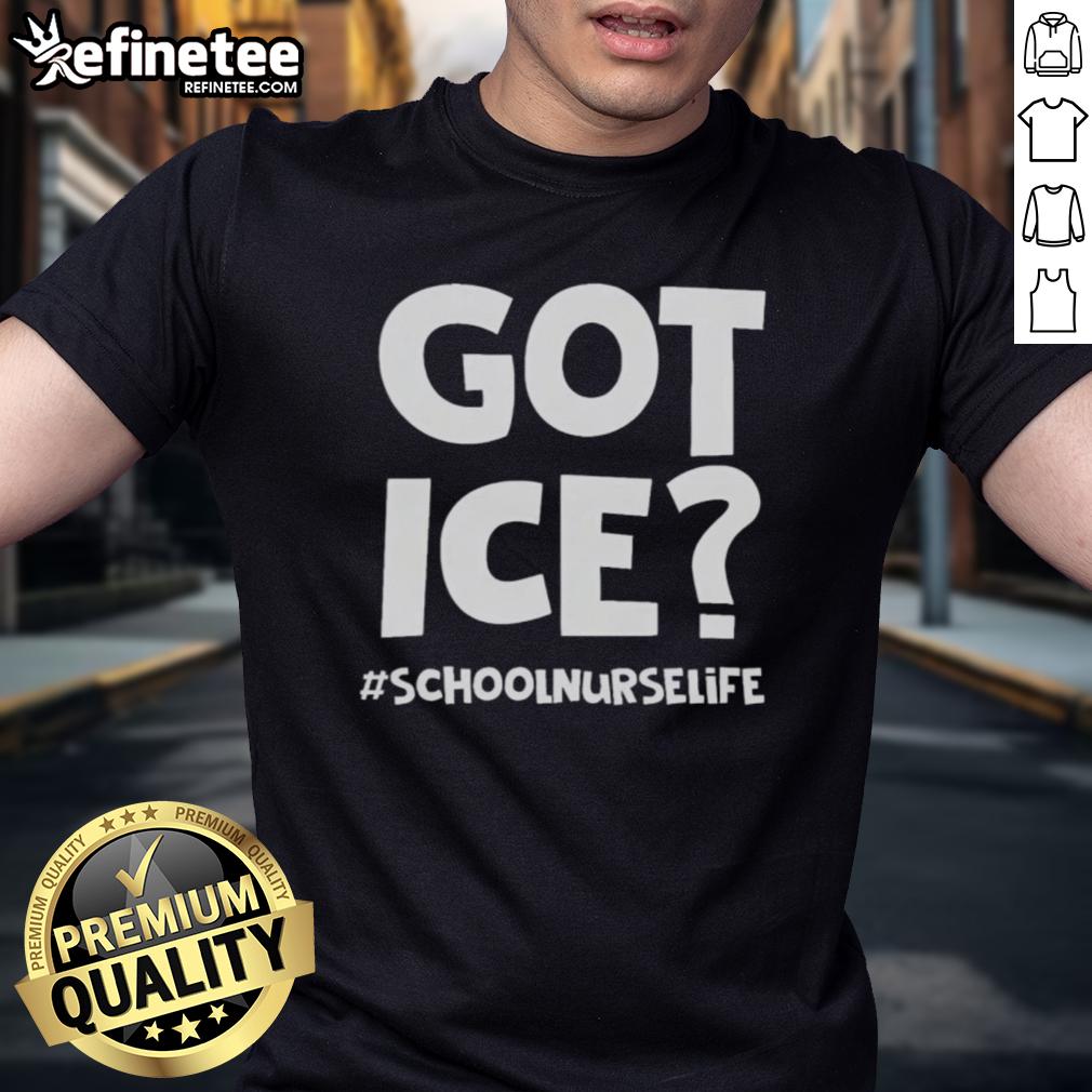Alt Text: Nice Got Ice Schoolnurselife T-Shirt featuring a fun nursing design for school nurses and healthcare professionals.