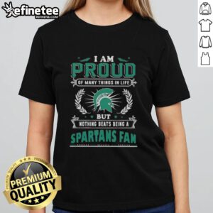 Alt Text: Proud Michigan State Spartans fan wearing a ladies tee, showcasing team spirit and love for MSU athletics.