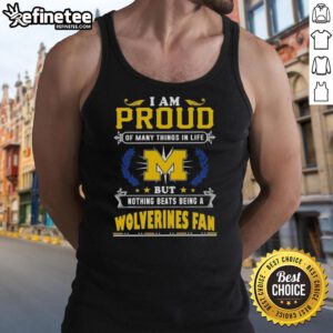 Michigan Wolverines fan tank top showcasing pride and passion for Michigan sports.