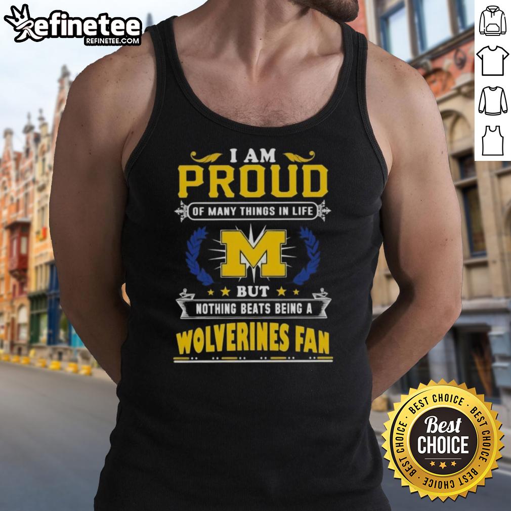 Michigan Wolverines fan tank top showcasing pride and passion for Michigan sports.
