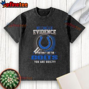 Alt Text: Funny 'Nice, I Don't Need Evidence' Indianapolis Colts washed t-shirt design for fans and skeptics.