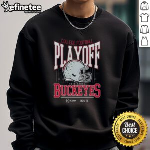 Ohio State Buckeyes College Football Playoff 2025-26 sweatshirt featuring bold team logo and vibrant colors.