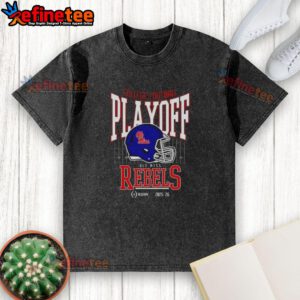 Nice Ole Miss Rebels College Football Playoff 2025-26 washed t-shirt showcasing team spirit and style.
