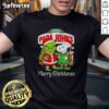 Nice Pizza Papa John's x Grinch and Snoopy Merry Christmas T-Shirt featuring festive design with beloved characters.