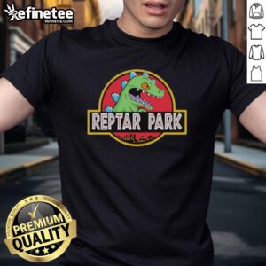 Nice Reptar Park Rugrats Movie Cartoon T-Shirt featuring colorful Reptar design, perfect for nostalgic fans of the classic series.