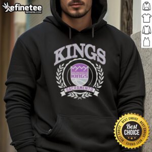 Alt Text: Stylish Sacramento Kings hoodie featuring the NBA crest, perfect for fans of the National Basketball Association.