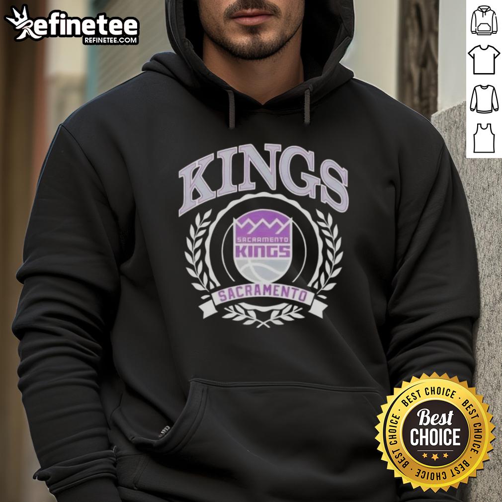 Alt Text: Stylish Sacramento Kings hoodie featuring the NBA crest, perfect for fans of the National Basketball Association.