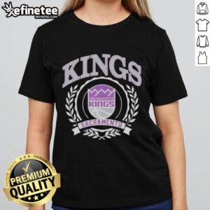 Nice Sacramento Kings NBA crest on a ladies tee, perfect for fans showcasing team pride and style.