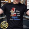 Funny Nice Santa Claus T-shirt with 'If You Don't Like New York Giants, Merry Kissmyass' slogan for holiday cheer.