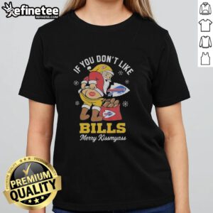 Funny 'Nice Santa' graphic tee for ladies, featuring a cheeky Buffalo Bills Christmas design. Perfect holiday gift!