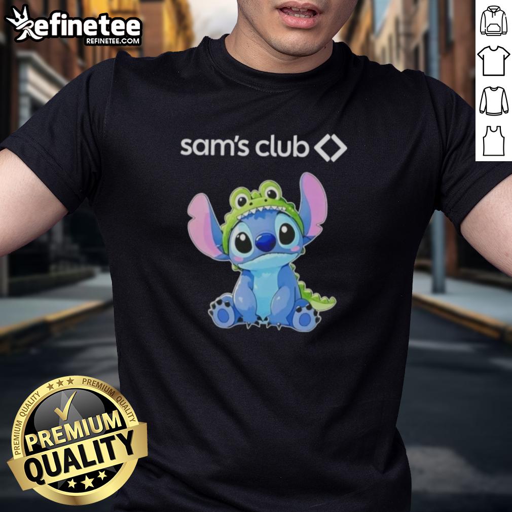 Alt Text: Nice Stitch Cosplay featuring a Crocodile and Sam's Club T-shirt design, perfect for fans and cosplay enthusiasts.