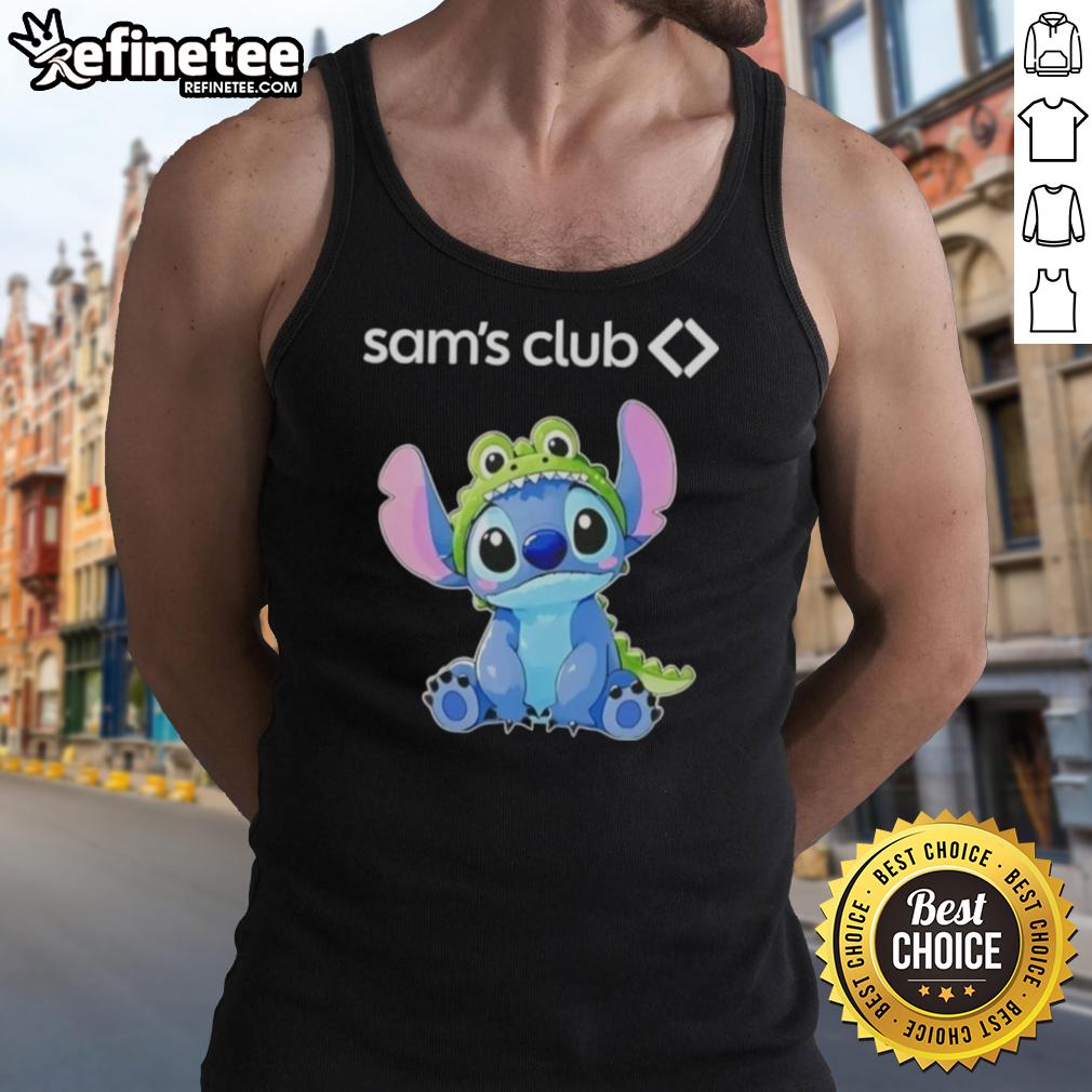 Cosplay of Nice Stitch Crocodile in a stylish Sam's Club tank top, showcasing vibrant colors and detailed design.