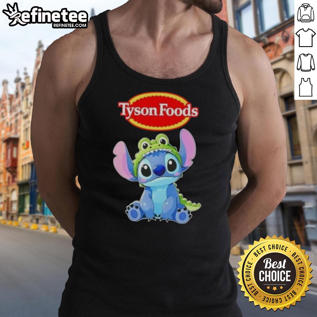 Nice Stitch Cosplay Crocodile X Tyson Foods tank top featuring vibrant colors and unique design for cosplay enthusiasts.