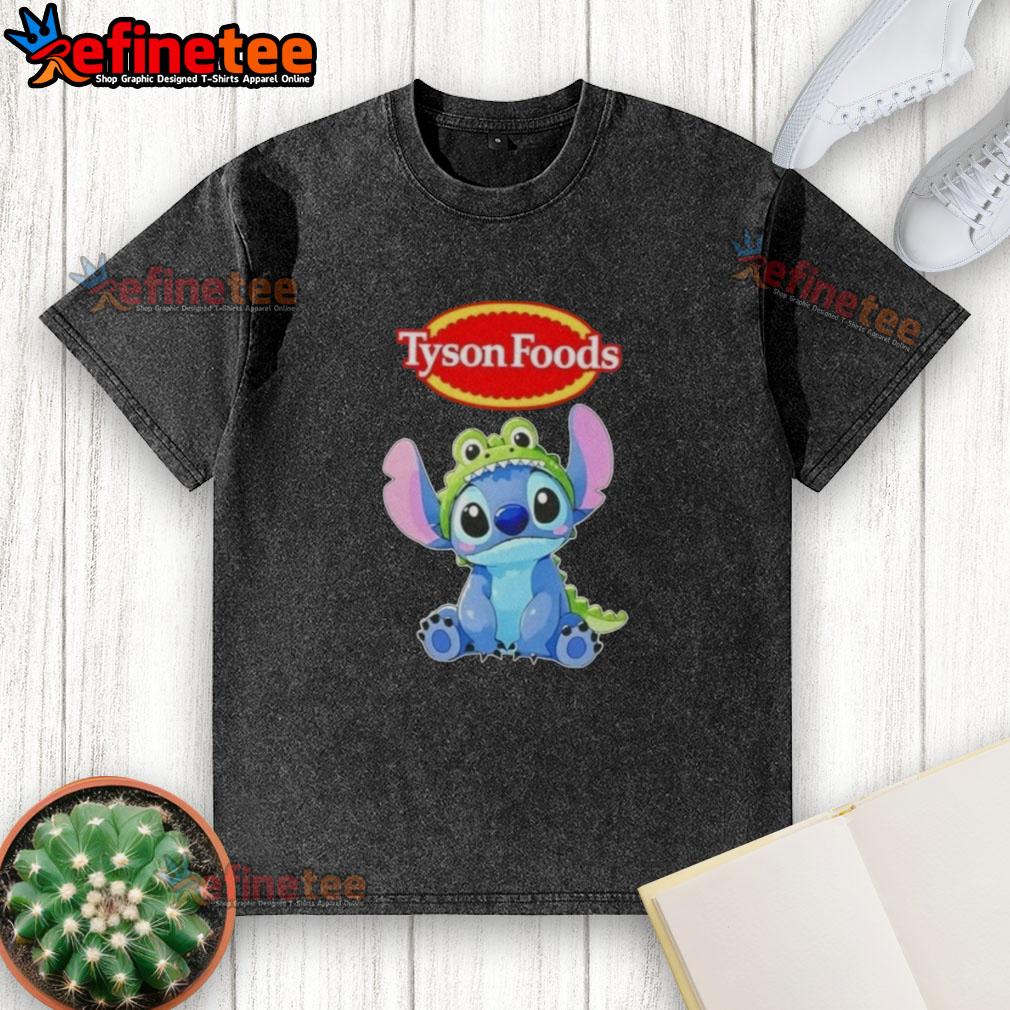 Cosplay of Nice Stitch in a Crocodile X Tyson Foods washed t-shirt, showcasing vibrant colors and playful design.